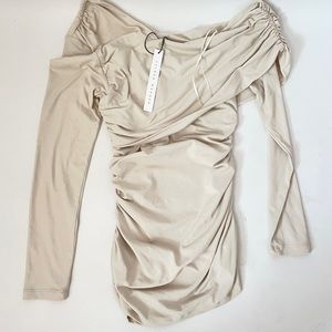 NWT Susana Monaco Beige Off Shoulder Top